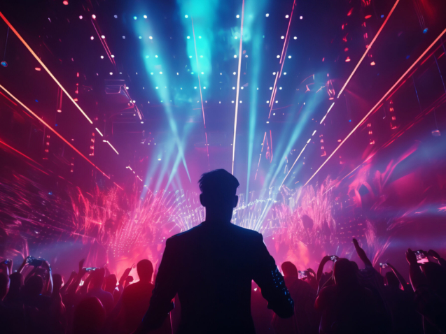 The Frankfurt city surrounded by buildings under a cloudy sky during a golden sunset in Germany